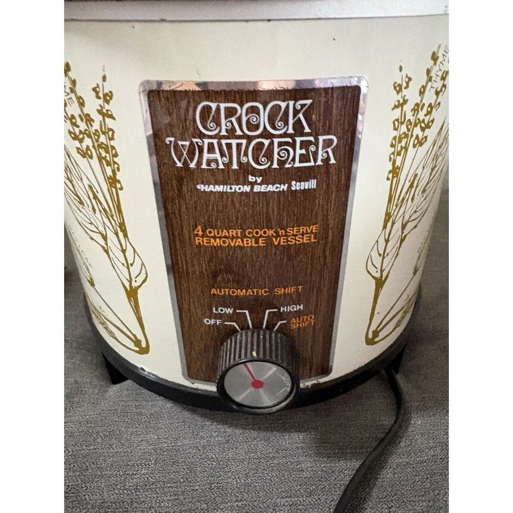VINTAGE Hamilton Beach Scovill 4‎ Qt Crock Watcher Slow Cooker Tested Crock Pot